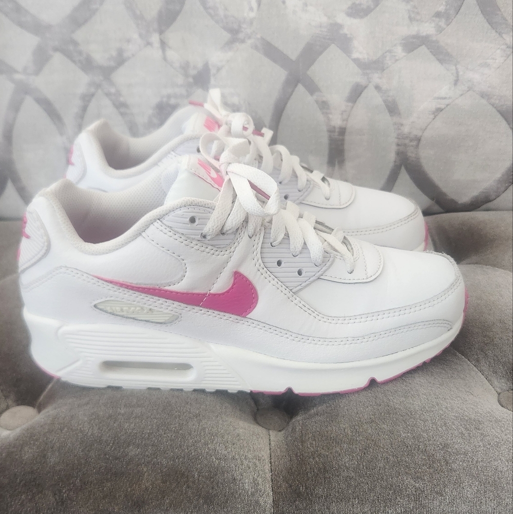 Nike Women's White and Pink Air Max Sneakers - Picture 2 of 5